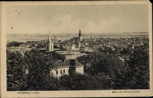 Ak Krosno Odrzańskie Crossen Oder Ostbrandenburg, Blick von Wilhelmshöhe