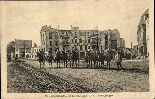 Ak Tschernyschewskoje Eydtkuhnen Ostpreußen, Russeneinfall in Ostpreußen 1914