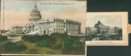 Leporello Ak Washington DC USA, Kapitol, Kongressbibliothek, Weißes Haus