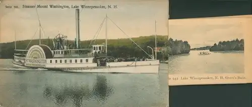 Leporello Ak New Hampshire USA, Steamer Mount Washington, Lake Winnepesaukee