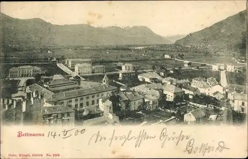 Ak Bellinzona Kanton Tessin, Totalansicht