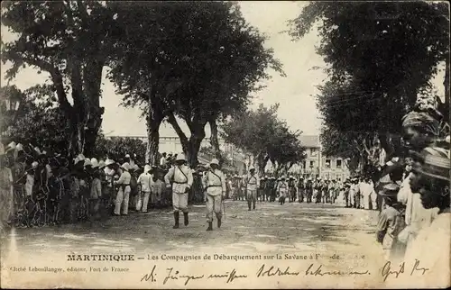 Ak Fort de France Martinique, Les Compagnies de Debarquement sur la Savane