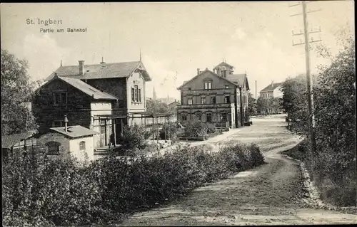 Ak Sankt Ingbert im Saarland, Partie am Bahnhof