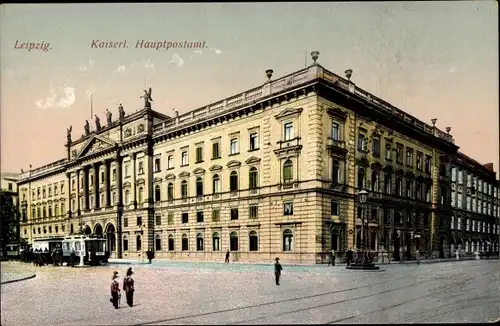 Ak Leipzig in Sachsen, kaiserliches Hauptpostamt