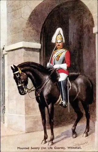 Künstler Ak Howard, Mounted Sentry, Whitehall