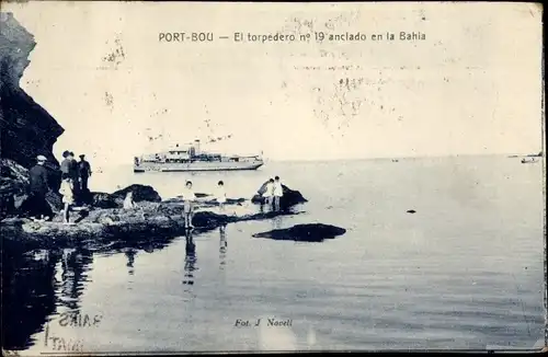 Ak Portbou Port Bou Katalonien, Torpedoboot No. 19