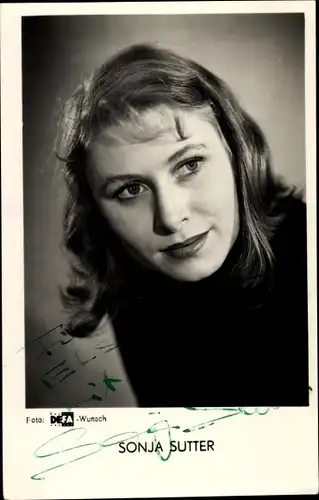 Ak Schauspielerin Sonja Sutter, Portrait, Autogramm