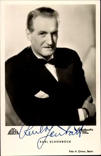 Ak Schauspieler Karl Schönböck, Portrait, Autogramm