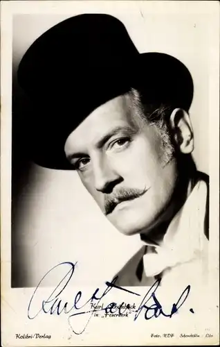 Ak Schauspieler Karl Schönböck, Portrait, Autogramm