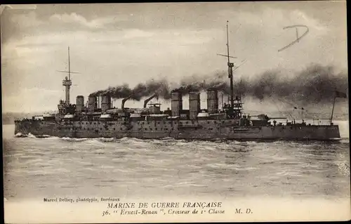 Ak Französisches Kriegsschiff, Ernest Renan, Kreuzer