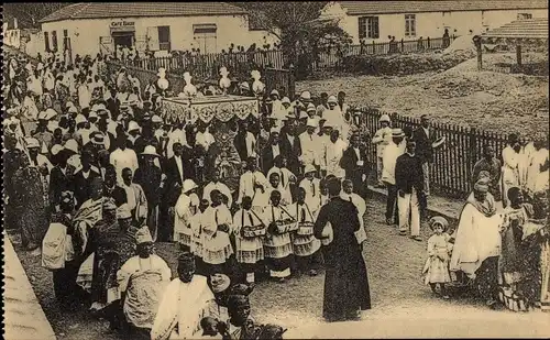 Ak Dakar, Senegal, Französische Mission des Heiligen Geistes, die Prozession