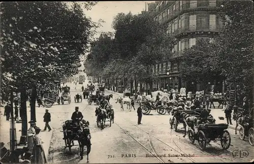 Ak Paris V, Boulevard Saint Michel
