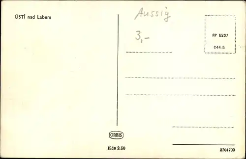 Ak Ústí nad Labem Aussig an der Elbe, Totalansicht