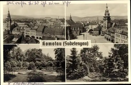 Ak Chomutov Komotau Region Aussig, Garten, Park, Platz