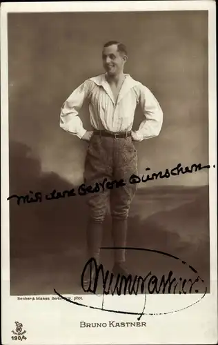 Ak Schauspieler Bruno Kastner, Portrait, Autogramm