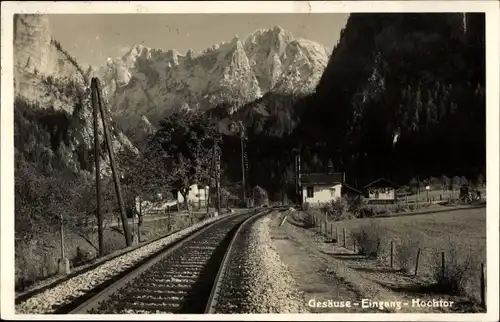 Ak Gesäuse Steiermark, Eingang, Hochtor, Bahnstrecke