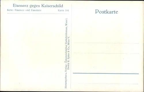 Ak Eisenerz Steiermark, Teilansicht, Kaiserschild