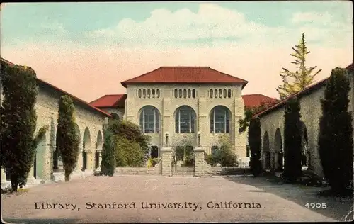 Ak Stanford, Kalifornien, USA, Bibliothek, Universität