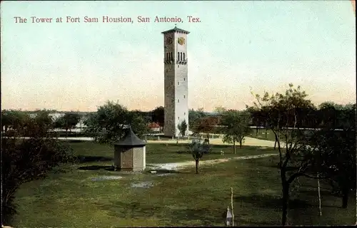 Ak San Antonio Texas USA, Der Turm von Fort Sam Houston