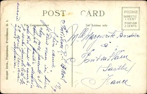 Ak Providence Rhode Island USA, Banjotti Memorial Fountain, Wolkenkratzer