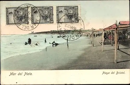Ak Mar del Plata Argentinien, Bristol Beach