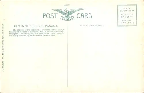 Ak Panama, Hut in the Jungle, Dschungel, Hütte, Palmen