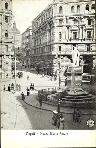 Ak Napoli Neapel Campania, Piazza Nicola Amore, Denkmal