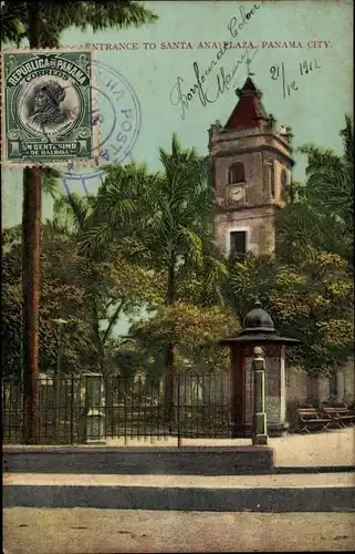 Ak Panama City Panama, Entrance to Santa Ana Plaza