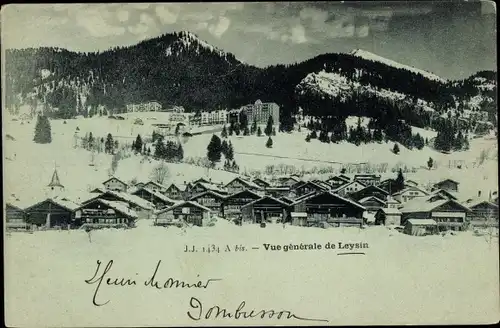 Mondschein Ak Leysin Kanton Waadt, Panorama, Winter