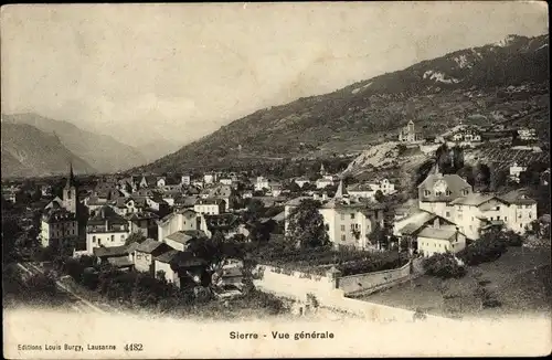 Ak Siders Sierre Kanton Wallis, Gesamtansicht