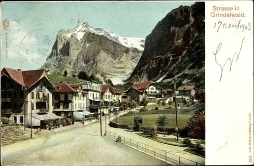 Ak Grindelwald Kanton Bern Schweiz, Straße