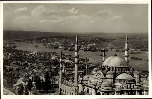 Ak Konstantinopel Istanbul Türkei, Goldenes Horn und Moschee Suleimanye