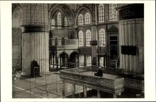 Ak Konstantinopel Istanbul Türkei, Moschee Sultan Achmed, Innenansicht