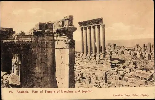 Ak Baalbek Libanon, Bacchus-Tempel, Jupiter-Tempel, Ruinen