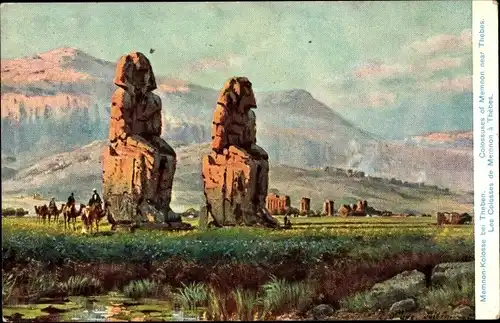 Künstler Ak Theben Ägypten, Memnon Kolosse