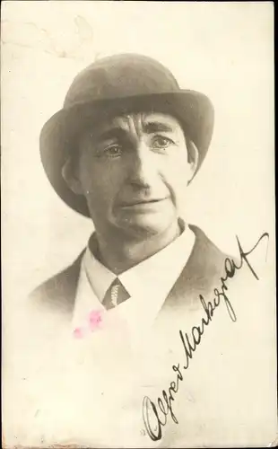 Ak Schauspieler und Komiker Alfred Markgraf, Portrait, Autogramm