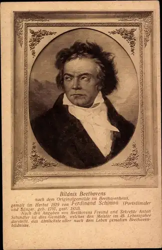 Künstler Ak Schimon, Ferdinand, Komponist Ludwig van Beethoven, Portrait