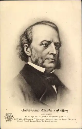 Ak Komponist Andre-Ernest-Modeste Gretry, Portrait