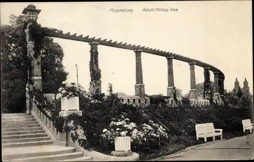 Ak Magdeburg, Adolf Mittag See