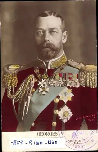 Ak König Georg V. von England, Portrait, Uniform, Orden