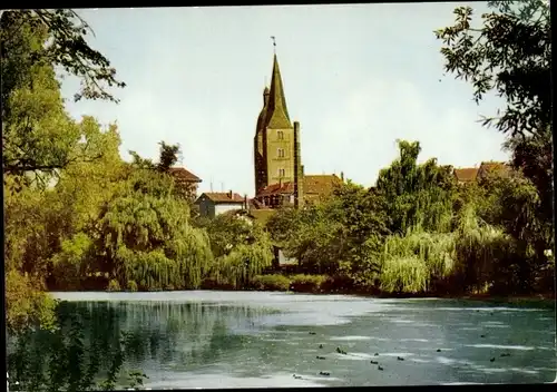 Ak Altenburg in Thüringen, Blick vom kleinen Teich zu den Roten Spitzen