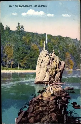 Ak Baierbrunn Oberbayern, Georgenstein in der Isar