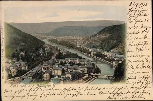 Ak Bad Ems an der Lahn, Ems von der Bäderlei II