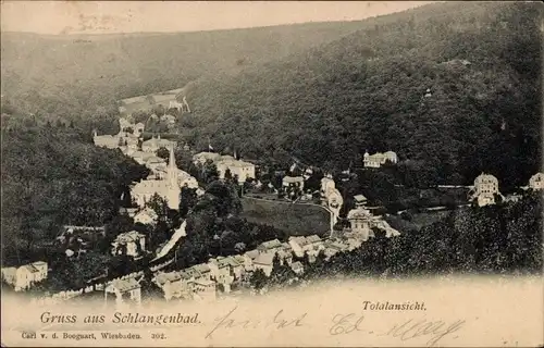 Ak Schlangenbad im Taunus Hessen, Totalansicht