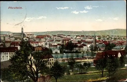 Ak Pforzheim im Schwarzwald, Ortsansicht