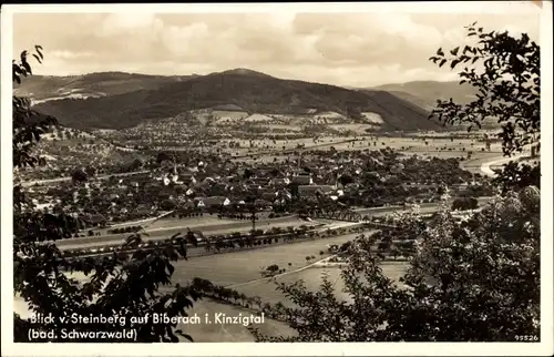 Ak Biberach im Schwarzwald Baden, Blick vom Steinberg, Ortsansicht