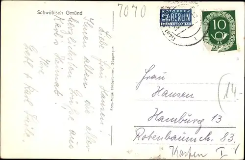 Ak Schwäbisch Gmünd in Württemberg, Ortsansicht