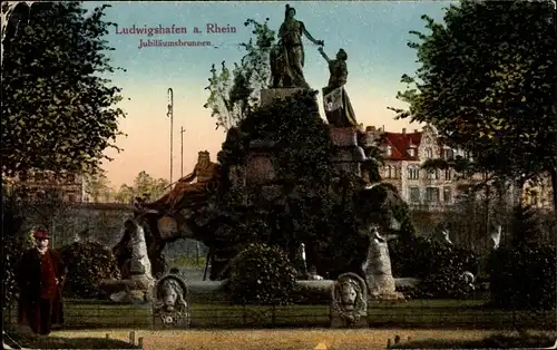 Ak Ludwigshafen am Rhein, Jubiläumsbrunnen