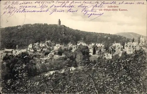 Ak Falkenstein Königstein im Taunus, Gesamtansicht, Offizier-Heim Taunus