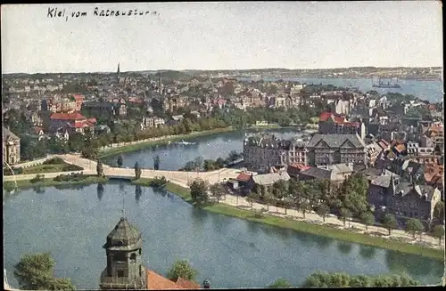 Ak Kiel in Schleswig Holstein, Gesamtansicht vom Rathausturm aus